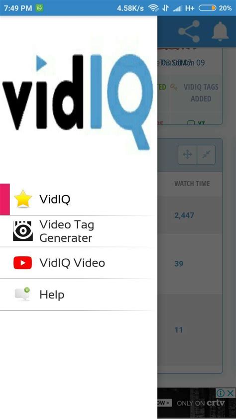 vidIQ for Android .